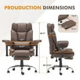 thumbnail image 5 of HOMREST Executive Office Chair,Big and Tall Ergonomic Home Desk Chairs with Adjustable Rotation Armrest and Reclining Function,Leather Computer Chairs with Retractable Footrest,Bro, 5 of 7