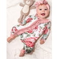 thumbnail image 2 of Infant Newborn Baby Girl Clothes Onesies for Baby Girl Long Sleeve Ruffle Baby Clothes with Headband Baby Clothes for Girls 0-3 Months, 2 of 12