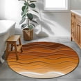 thumbnail image 4 of Round Area Rug 4ft,Orange Gradient Water Ripple Washable Carpet Non-Slip Runner Accent Rugs Indoor Floor Mat for Bedroom Living Room Decor,Summer Beach Sand, 4 of 9