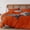 Brunt Orange, variant on 1Pcs Duvet Cover Super King Size (116" x 98") Inch, Luxury 100% Egyptian Cotton 800 Thread Count Comforter Cover with Zipper Closure & Corner Ties - White Stripe