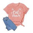 thumbnail image 1 of LUOGENLI T-shirts pour Femme pour Femmes T-Shirt à Col Rond d'Été à Imprimé Chat Coloré en Coton à Manches Courtes Haut T-Shirt 4TG T-shirts pour Femmes T-shirts Graphiques Fête de la Saint-Patrick Orange m, 1 of 2
