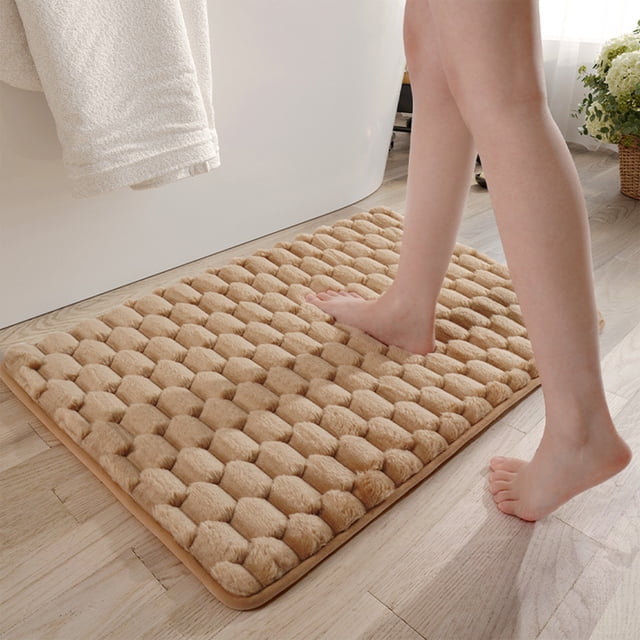 Uklsqma Carpet Bathroom Non-Slip Absorbent Floor Mat | Polyester Soft Washable Foot Mat | Non-Skid Backing Durable Entrance Rug | 23.6X15.7 In for Bedroom Kitchen Hallway Doorway
