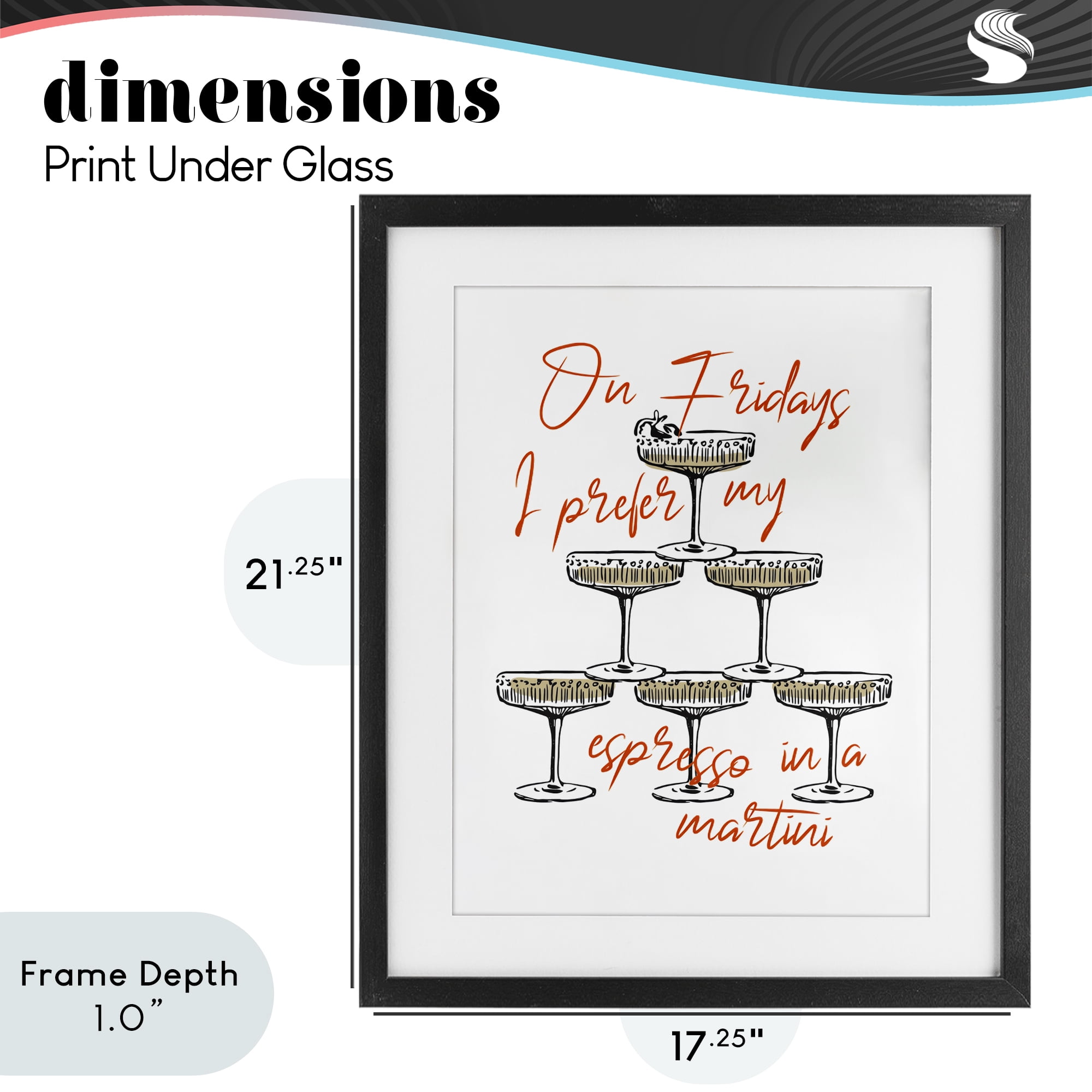 Stupell Industries On Fridays Espresso Martini Black Framed Print Under Glass, design by The Prints Vibe