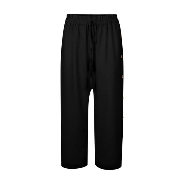 ◆SATUR◆ Leisure Camp CapRipstop Black SLC-C-LCC-BK-F-1 Jsaierl Womens Wide Leg Cotton Linen Capris Pants Summer