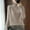 Khaki, variant on Women's High Neck Turtleneck Sweater, Long Sleeve Loose Fit Knit Top, 100% Polyester Solid Color Casual Blouse, Ideal for Daily Wear and Home Comfort