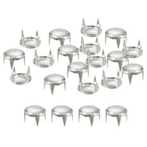 Uxcell 80Pack Silver Round Dome Rivets, 10mm Brass Spike Studs Spots for DIY Clothes Belt Bag Shoes Leather Craft