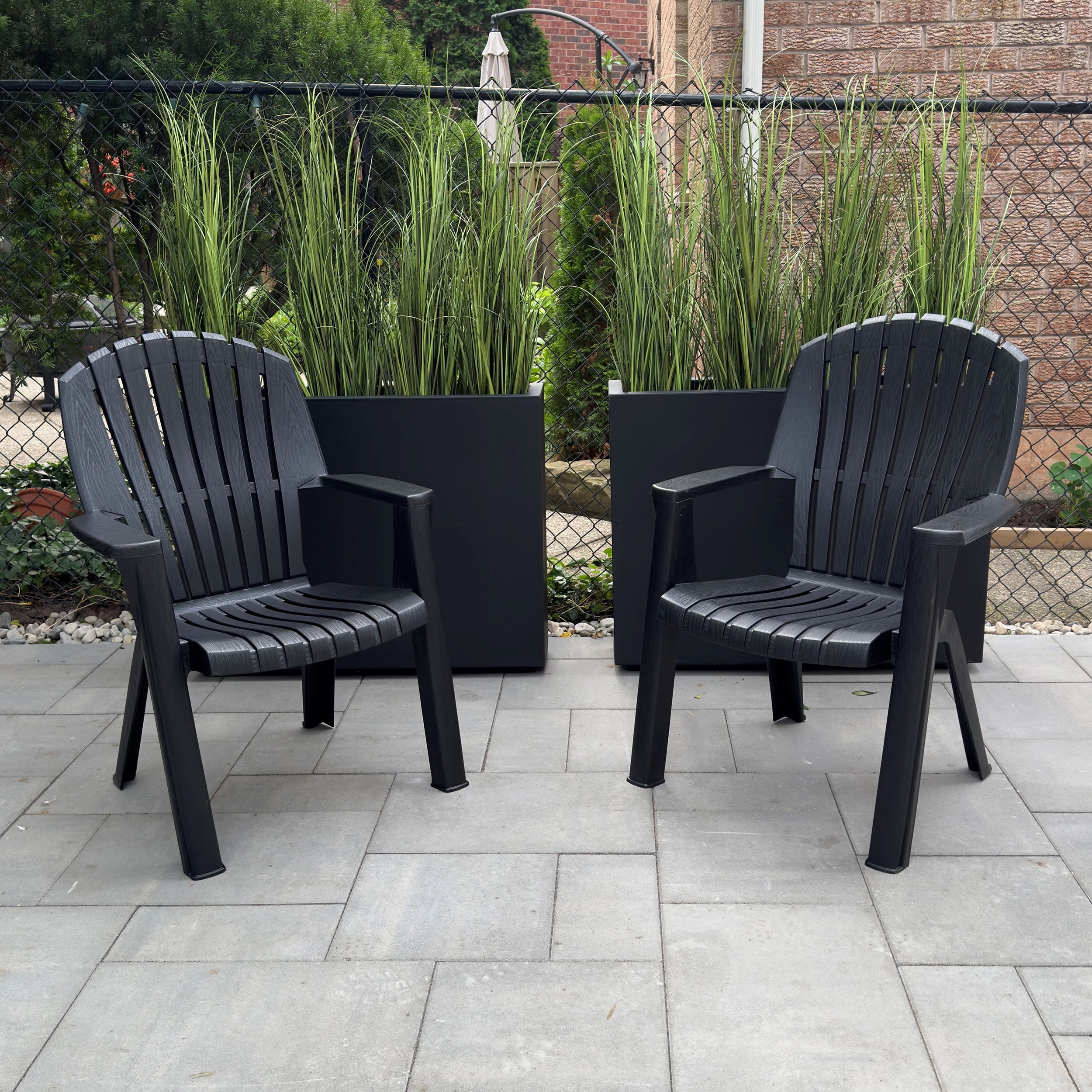 Gracious Living Outdoor Cape Cod Adirondack Chair Cool Black