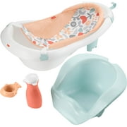 Fisher-Price 4-in-1 Sling 'n Seat, Baby Bath Tub for Newborn to Toddler, Summer Blossoms, Unisex