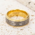 thumbnail image 3 of 8mm Hammered Tungsten Carbide Rings for Men Silver Gold Two-Tone Wedding Band with Step Edges, 3 of 5