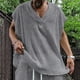 thumbnail image 4 of Camisola de Color Sólido de los Hombres, Ropa Interior de Denim sin Mangas con Cuello en V para Senderismo Y Uso Diario, Ligero Elástico de Fácil Ajuste, 4 of 9