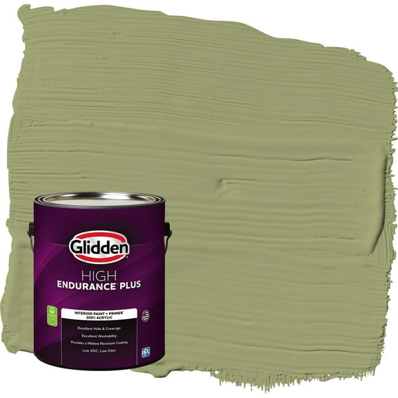 Glidden HEP Dill / Green Flat Interior Paint with Primer, 1 Gallon