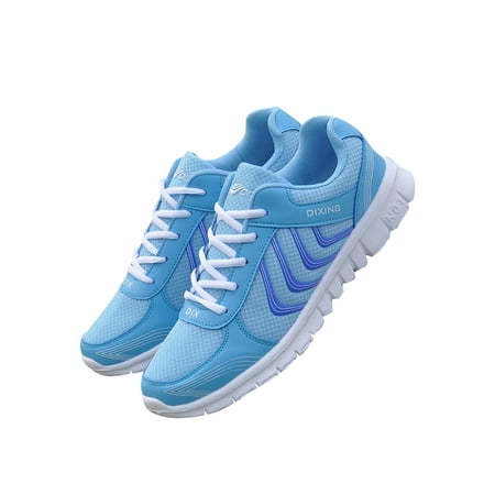 

Oucaili Mens Breathable Lace Up Athletic Shoes Workout Running Shoe Comfortable Round Toe Blue 8.5