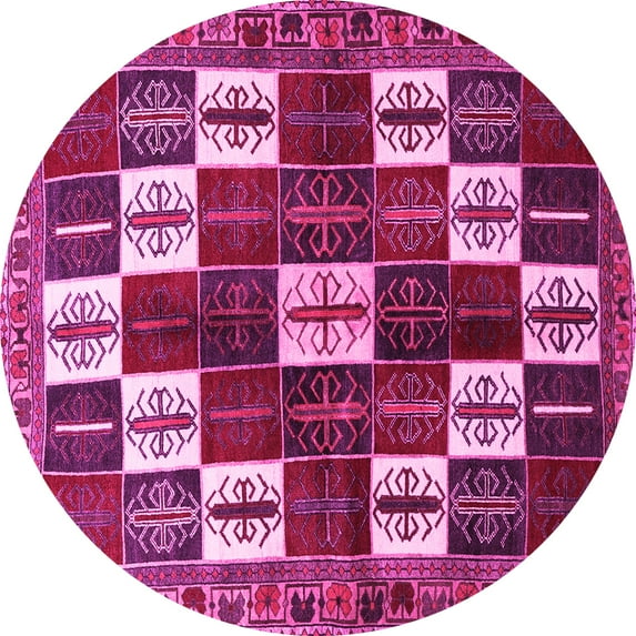 Ahgly Company Indoor Round Persian Pink Traditional Area Rugs, 6' Round