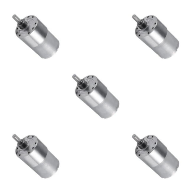 Youkk Powerful 37GB-3530 12V DC High Electric Gear Box Motor Replacement DIY Silver 333RPM 5Set