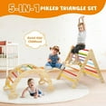 thumbnail image 4 of Pikler Triangle Set, 5 in 1 Wooden Montessori Climbing Toys Baby Indoor Playground Gym, Foldable Indoor Climbing Toys with Ramp, Arch Climber, Baby Climbing Toys for Toddlers 1-3 Inside-Large, 4 of 7