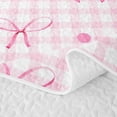 thumbnail image 5 of spefrowx Kawaii Pink Bow Gingham Twin Quilt Set for Girls, Pink Checkered Dot Twin Coverlet Set, 2pcs, 5 of 7