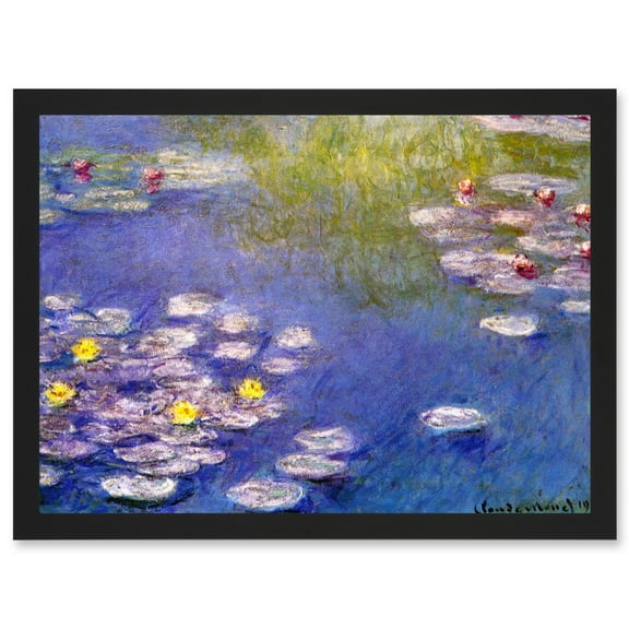 Monet Water Lilies At Giverny Old Master Painting Artwork Framed Wall Art Print A4