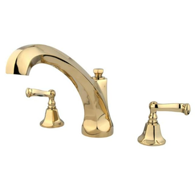 Kingston Brass KS4322FL 8 Inch -18 Inch Widespread Roman Tub Filler - Polished Brass
