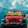 thumbnail image 3 of Uorisanigo Sunflower Print Car Sun Shade Compatible with 2007-2023 Wrangler Rubicon Sahara TJ JK JKU 2 & 4 Door Windshield Sunshade Front Window UV Blackout Shades Sun Blocker Protection, 3 of 7