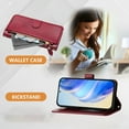 thumbnail image 4 of Dteck for Google Pixel 8A Case for Women, Crossbody Wallet Phone Case with Card Holder, PU Leather Magnetic Closure Flip Zipper Strap Wallet Phone Case,Winered, 4 of 8