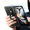 thumbnail image 2 of Frusde Compatible with Samsung Galaxy Z Fold 5 Leather Case with Screen Protector Wristband All-inclusive Business Case-Brown, 2 of 7
