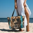 thumbnail image 6 of Honeii Hawaiian Swimming Lion for Tote Bag with Adjustable Strap,Beach Bag, Waterproof Sandproof Beach Tote Bag, Large Capacity Foldable Beach Bags, 6 of 7