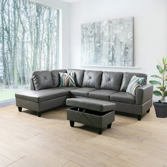 Ponliving Furniture 3-Pieces Living Room Sofa Set