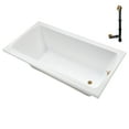 thumbnail image 5 of Streamline N-4340-748-BGL 60 in. x 32 in. Acrylic Soaking Drop-In Bathtub in Glossy White, With External Drain in Brushed Gold, 5 of 12