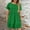 Green, variant on Busydd Plus Size Dresses for Women L-5XL Trendy Round Neck Short Sleeve Spring Dresses Solid Color Tiered Summer Dress Casual Pleated Mini Dress