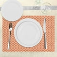 thumbnail image 3 of Ambesonne Geometric Place Mats Set of 4, Checkered Modern Tile, Standard Size, Orange White, 3 of 6