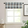 thumbnail image 4 of Kitchen Curtain Valance and Tiers Set Check Plaid Rod Pocket Kitchen Tier Curtain Valance Set 3 Piece Farmhouse Brown Blue Buffalo Plaid Window Curtain Valance Tier Set for Bedroom Bathroom 54x36 Inch, 4 of 6