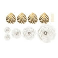 thumbnail image 3 of BalsaCircle 9 White 3D Rose Paper Flowers with Gold Monstera Leaves Hanging Wall Decor Wedding Party Event Decorations, 3 of 8