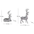 thumbnail image 3 of Paquete De 2 Figuras De Reno, Estatua De Reno Navideño, Adorno De Ciervo Sentado De Resina Para Navidad, Hogar, Oficina, Decoración, Plata, 3 of 5