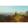 thumbnail image 2 of Carl Spitzweg 18x12 Black Ornate Wood Framed Double Matted Museum Art Print Titled - View of the Valley (Two Girls on an Alpe) (1860), 2 of 5