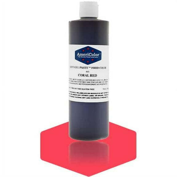 AmeriColor, Soft Gel Paste Food Color, Coral Red 13.5 oz