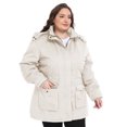 thumbnail image 4 of Soularge Women's Plus Size Jacket Insulated Winter Parka with Removable Hood White 3X, 4 of 10