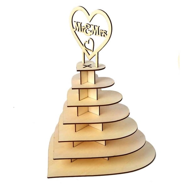 Soporte de madera para chocolates para fiestas y bodas, diseño ecológico en forma de corazón que garantiza una alta estabilidad y un fácil montaje para diversas ocasiones, tiene capacidad para