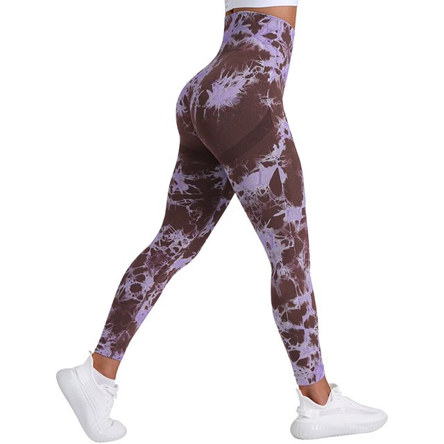 Pantalones de Yoga Tie dye para mujer, mallas deportivas sin costuras de cintura alta, Push Up, mallas de entrenamiento para Fitness, ropa de gimnasio