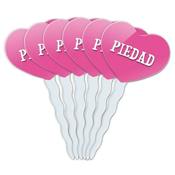 Piedad Heart Love Cupcake Picks Toppers - Set of 6