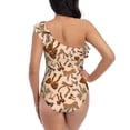 thumbnail image 5 of Sikiie Ribbon bows with leopard Print Women One Piece Swimsuits Tummy Control One Shoulder Bathing Suits Ruffle Swimwear, From S to XXL-Medium, 5 of 6