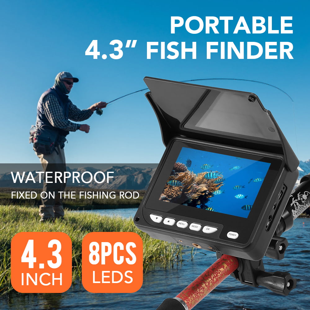 1200TVL HD 4.3in Underwater Fishing Camera Fish Finder Video 10X LED 15/30M Cam 