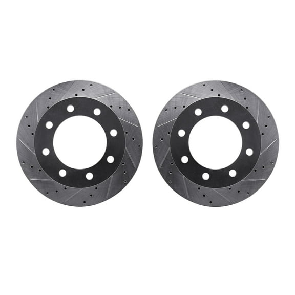 Dynamic Friction Company Front Brake Rotors-Drilled and Slotted-Silver 7002-54111