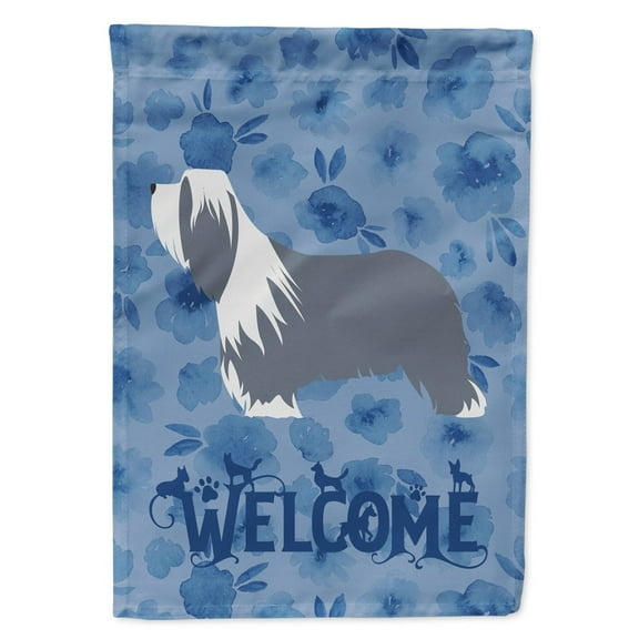 Carolines Treasures CK6144CHF Bearded Collie Dog Welcome Flag Canvas House Size Large multicolor