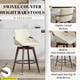 thumbnail image 6 of Dayalane Modern Swivel Counter Stools Set of 4, 26" Upholstered Bar Stools with Backrest for Kitchen Island, Mid Century Counter Height Barstools with Wood Legs for Home Bar Dining Room Bistro, Beige, 6 of 9