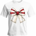 thumbnail image 1 of Camisetas para hombre con lazos navideños rojos y blancos, camisetas casuales de manga corta para hombre, camisetas gráficas para adolescentes, niños y hombres., 1 of 8