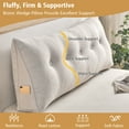 thumbnail image 3 of ANMINY Triangular Headboard Pillow with Side Pockets, Polyester Fabric, Bed Rest Reading Pillow, Removable & Washable Cover for King Beds, 3 of 6