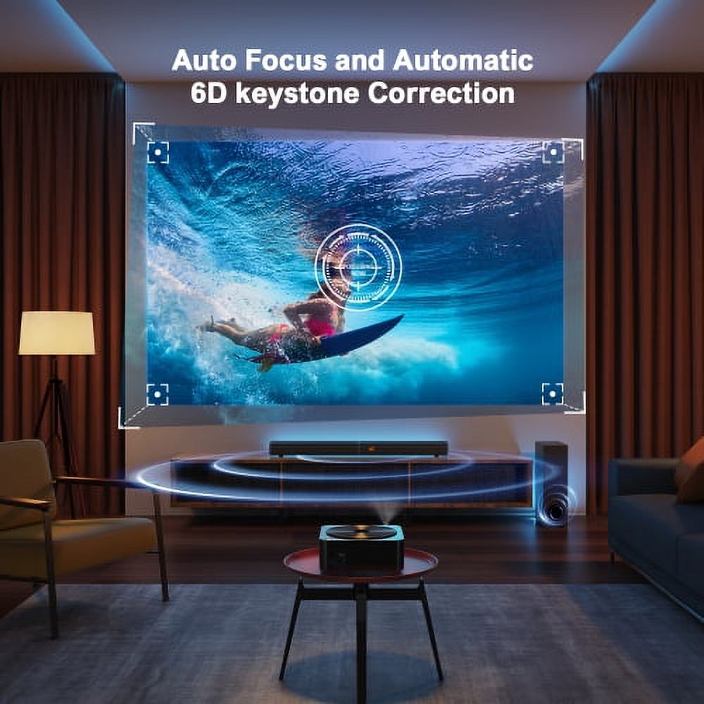 Smart 4K Projector with Android TV, Native 1080P Home Movie LCD Projector, with JBL Speaker, Support NFC/Wifi 6, Auto Focus/Keystone Correction, Outdoor Projector with Netflix 7000+ Apps - image 3 of 4