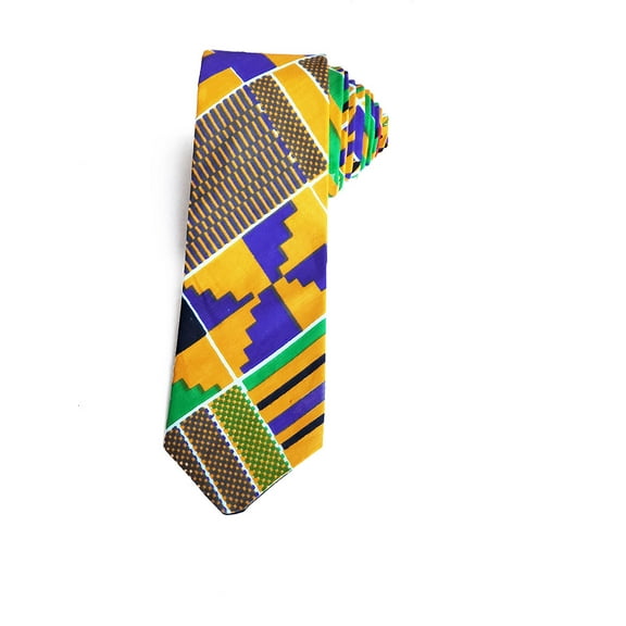 Kente African Print Necktie with Pocket Square