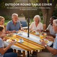 thumbnail image 3 of Round Outdoor Tablecloth with Umbrella Hole and Zipper, Orange Stripes Tablecloth with Elastic Waterproof, Modern Farmhouse Simple Vertical Lines Patio Table Covers for 36" - 44" Picnic Pool Tables, 3 of 9