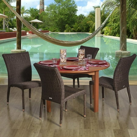 Amazonia Lorraine Round All Weather Wicker Dining Set - Seats 4